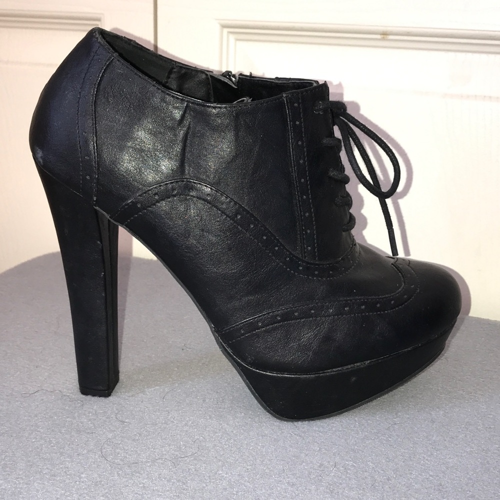 Black High Heel Platform Wing Tip Charlotte Russe
